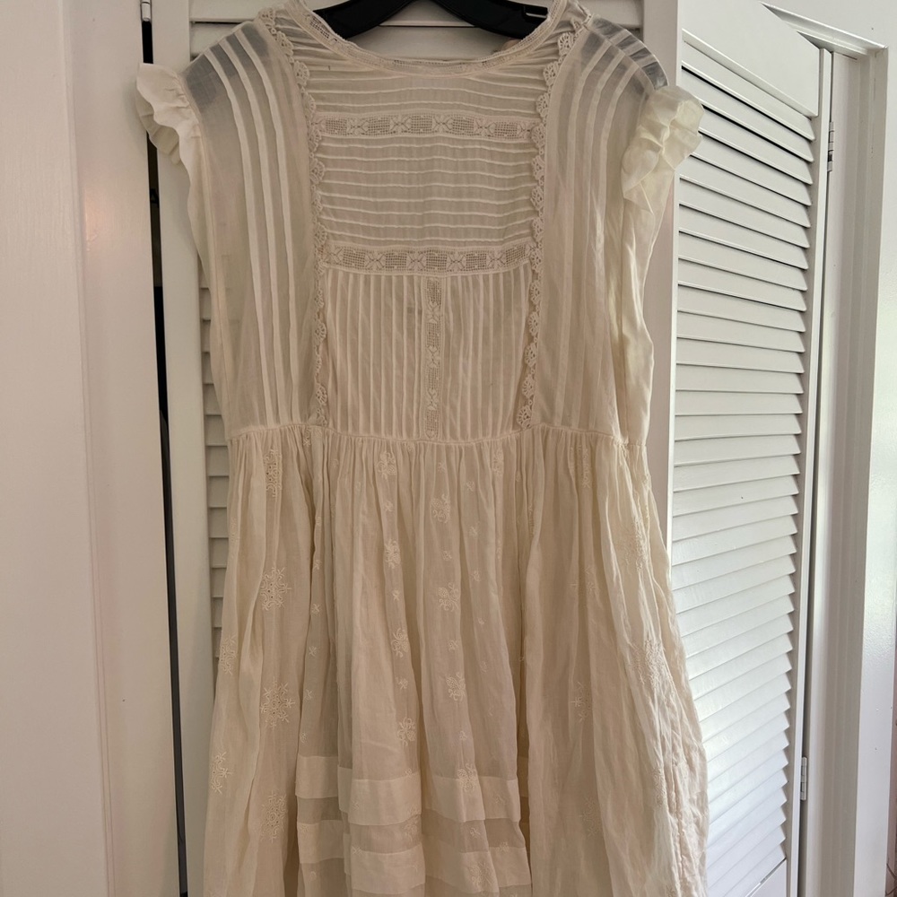Free People Cream Cotton Mini Dress